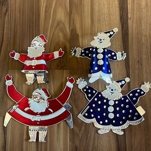 Vintage Foil Santa and Clown - multiple available. $15 each